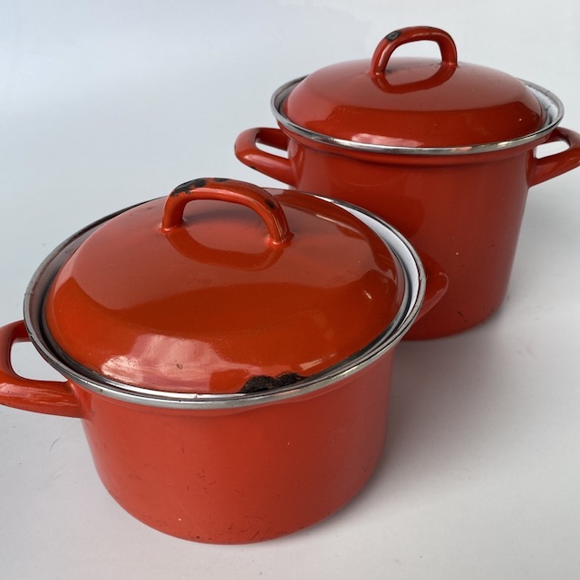 POTS n PANS, Orange Enamel Stock Pot